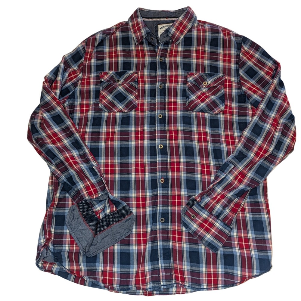 Thread & Cloth Mens XLarge Plaid Long Sleeve Button Down Shirt Casual‎ Cotton